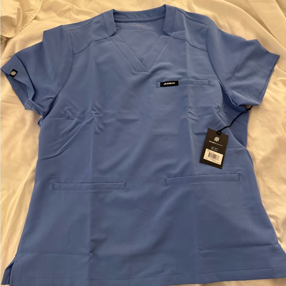 Jaanuu Light Blue Scrub Top